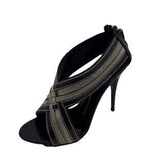 GIUSEPPE ZANOTTI SHOES sandal black silver CRISS CROSS TAZ TAM VERNICE 38 8